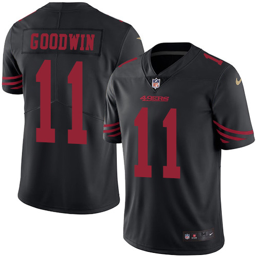 Nike 49ers 11 Marquise Goodwin Black Vapor Untouchable Limited Jersey