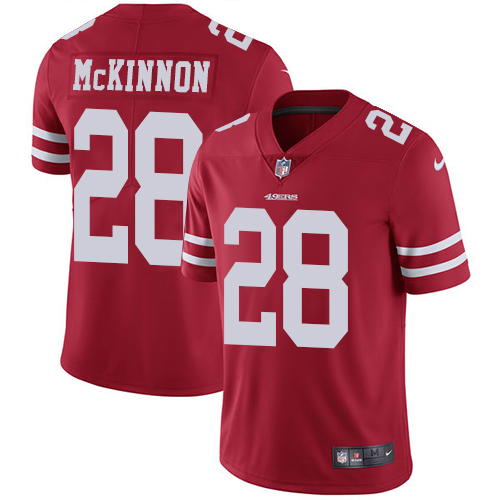 Nike 49ers 28 Jerick McKinnon Red Youth Vapor Untouchable Limited Jersey