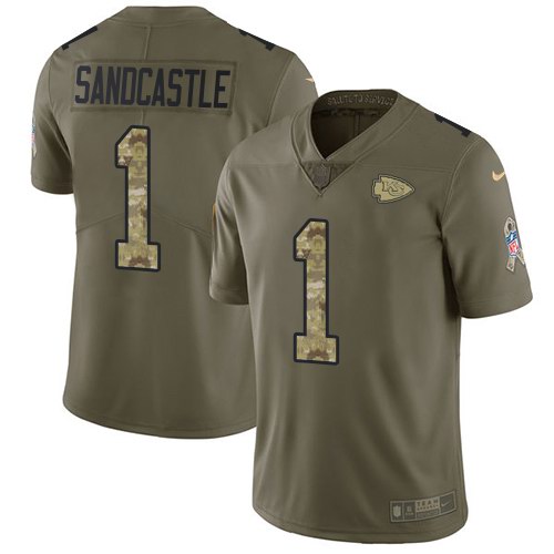Nike Chiefs 1 Leon Sandcastle Olive Camo Salute To Service Limited Jersey