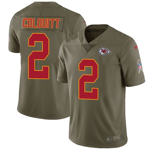 Nike Chiefs 2 Dustin Colquitt Olive Salute To Service Limited Jersey
