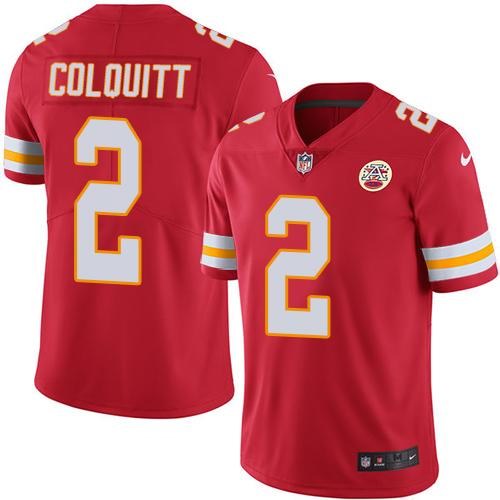 Nike Chiefs 2 Dustin Colquitt Red Vapor Untouchable Limited Jersey