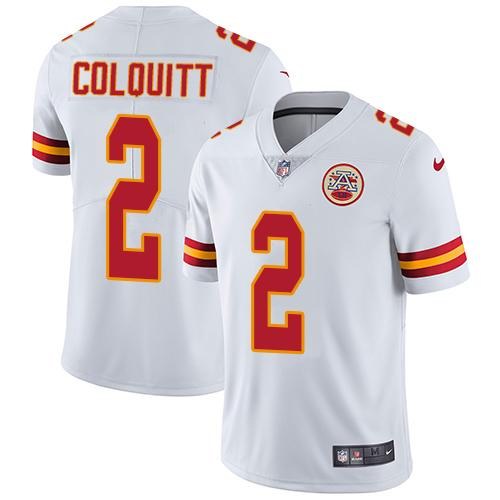 Nike Chiefs 2 Dustin Colquitt White Vapor Untouchable Limited Jersey