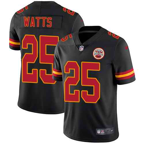 Nike Chiefs 25 Armani Watts Black Youth Vapor Untouchable Limited Jersey