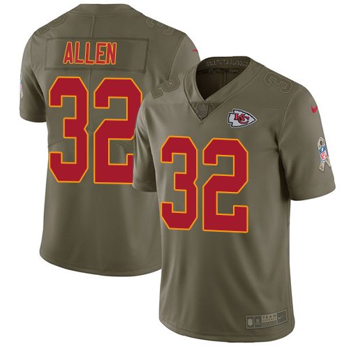 Nike Chiefs 32 Marcus Allen Olive Salute To Service Limited Jersey