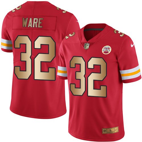 Nike Chiefs 32 Spencer Ware Red Gold Vapor Untouchable Limited Jersey