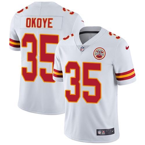 Nike Chiefs 35 Christian Okoye White Vapor Untouchable Limited Jersey