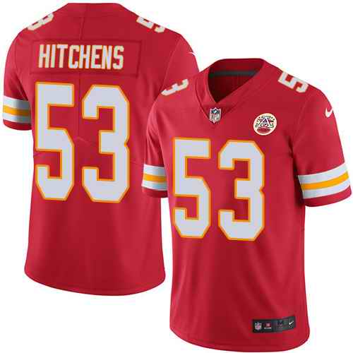 Nike Chiefs 53 Anthony Hitchens Red Vapor Untouchable Limited Jersey