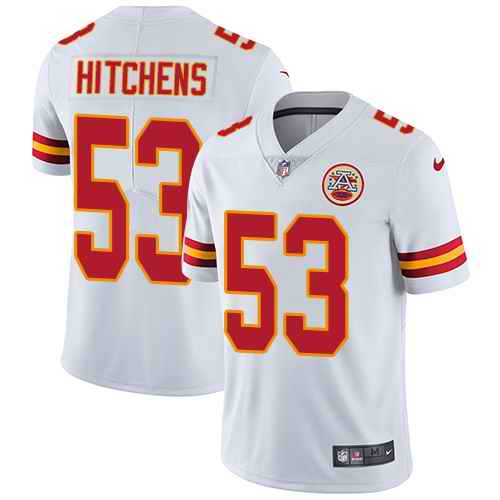 Nike Chiefs 53 Anthony Hitchens White Vapor Untouchable Limited Jersey
