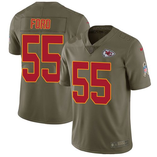 Nike Chiefs 55 Dee Ford Olive Salute To Service Limited Jersey