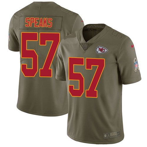 Nike Chiefs 57 Breeland Speaks Olive Salute To Service Limited Jersey - Click Image to Close