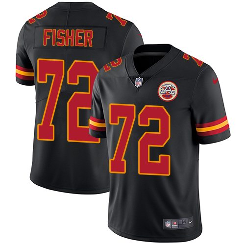 Nike Chiefs 72 Eric Fisher Black Vapor Untouchable Limited Jersey