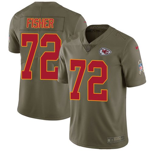 Nike Chiefs 72 Eric Fisher Olive Salute To Service Limited Jersey