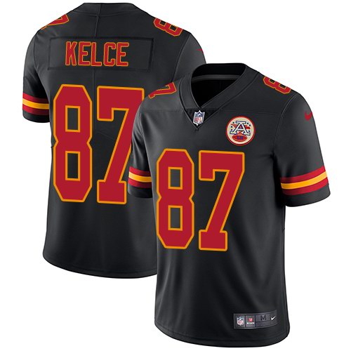 Nike Chiefs 87 Travis Kelce Black Youth Vapor Untouchable Limited Jersey