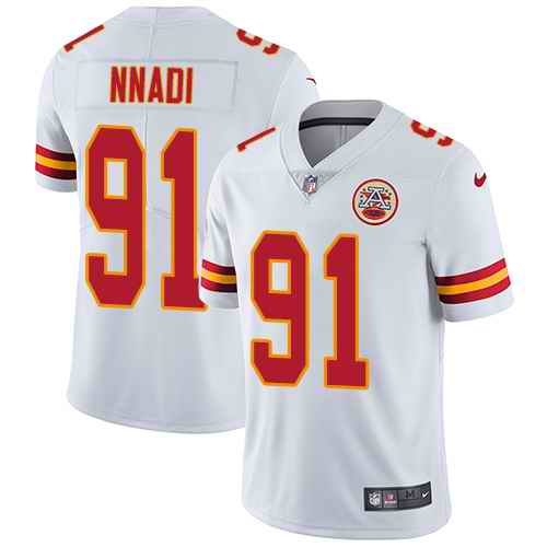 Nike Chiefs 91 Derrick Nnadi White Youth Vapor Untouchable Limited Jersey