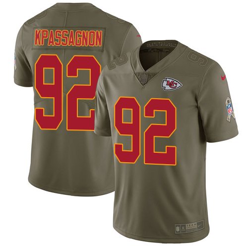 Nike Chiefs 92 Tanoh Kpassagnon Olive Salute To Service Limited Jersey