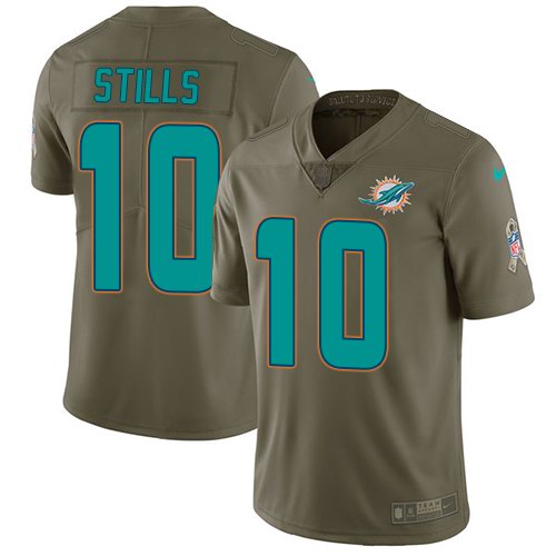 Nike Dolphins 10 Kenny Stills Olive Salute To Service Limited Jersey