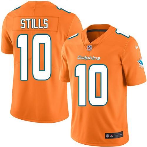 Nike Dolphins 10 Kenny Stills Orange Vapor Untouchable Limited Jersey