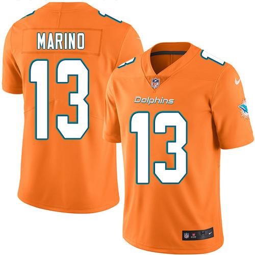 Nike Dolphins 13 Dan Marino Orange Vapor Untouchable Limited Jersey