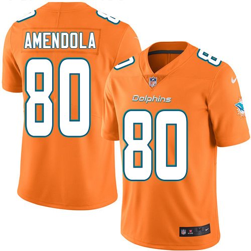 Nike Dolphins 80 Danny Amendola Orange Vapor Untouchable Limited Jersey