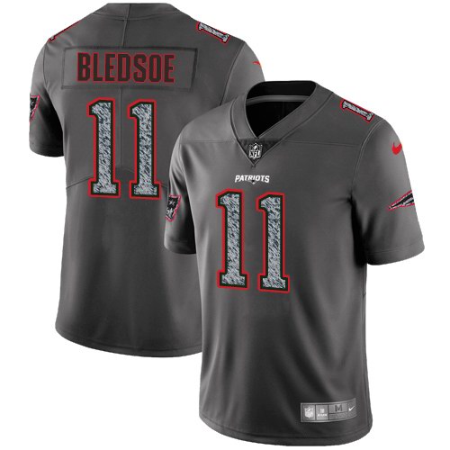 Nike Patriots 11 Drew Bledsoe Gray Static Youth Vapor Untouchable Limited Jersey