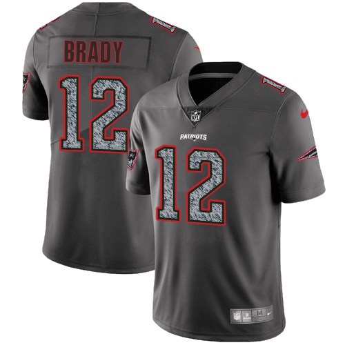 Nike Patriots 12 Tom Brady Gray Static Vapor Untouchable Limited Jersey