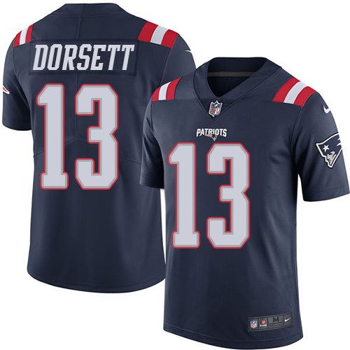 Nike Patriots 13 Phillip Dorsett Navy Youth Color Rush Limited Jersey