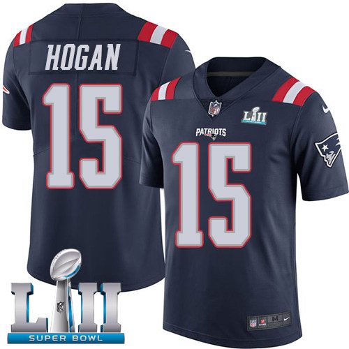Nike Patriots 15 Chris Hogan Navy 2018 Super Bowl LII Youth Color Rush Limited Jersey