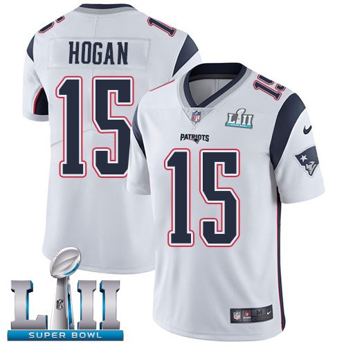Nike Patriots 15 Chris Hogan White 2018 Super Bowl LII Youth Vapor Untouchable Limited Jersey