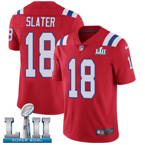 Nike Patriots 18 Matt Slater Red 2018 Super Bowl LII Vapor Untouchable Limited Jersey