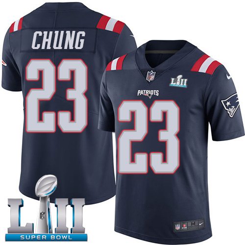 Nike Patriots 23 Patrick Chung Navy 2018 Super Bowl LII Youth Color Rush Limited Jersey