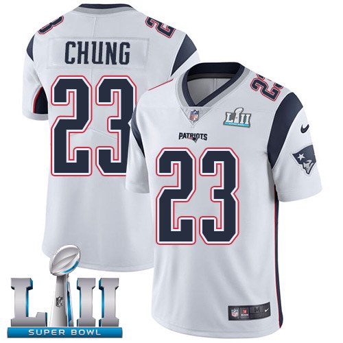 Nike Patriots 23 Patrick Chung White 2018 Super Bowl LII Youth Vapor Untouchable Limited Jersey