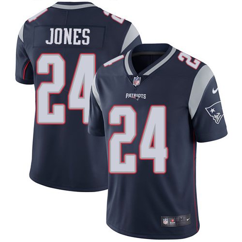 Nike Patriots 24 Cyrus Jones Navy Vapor Untouchable Limited Jersey