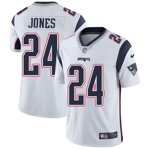 Nike Patriots 24 Cyrus Jones White Vapor Untouchable Limited Jersey - Click Image to Close