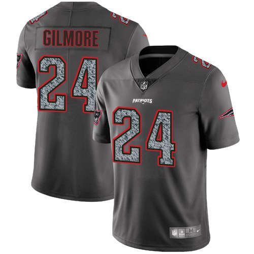 Nike Patriots 24 Stephon Gilmore Gray Static Youth Vapor Untouchable Limited Jersey