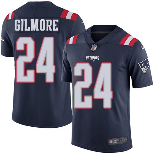 Nike Patriots 24 Stephon Gilmore Navy Youth Color Rush Limited Jersey