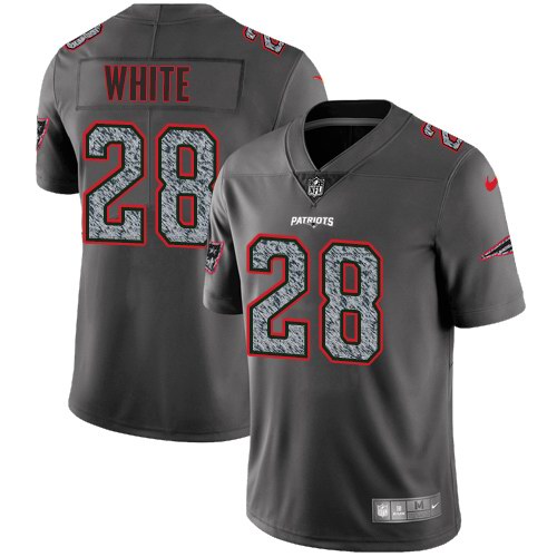 Nike Patriots 28 James White Gray Static Vapor Untouchable Limited Jersey