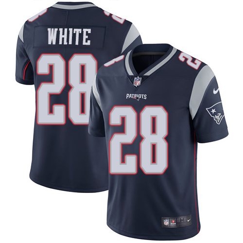Nike Patriots 28 James White Navy Youth Vapor Untouchable Limited Jersey