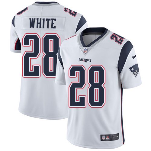 Nike Patriots 28 James White White Youth Vapor Untouchable Limited Jersey