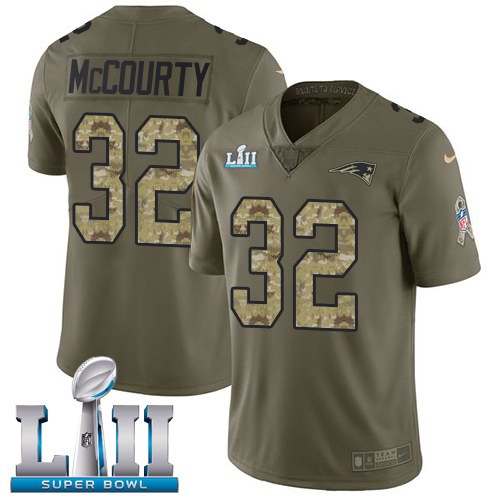Nike Patriots 32 Devin McCourty Olive Camo 2018 Super Bowl LII Salute To Service Limited Jersey