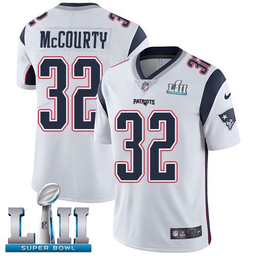 Nike Patriots 32 Devin McCourty White 2018 Super Bowl LII Vapor Untouchable Limited Jersey