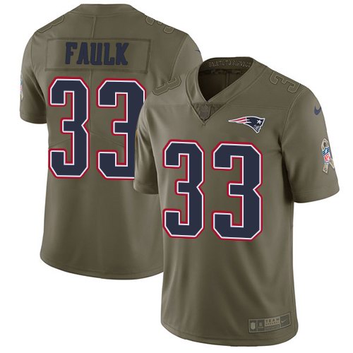 Nike Patriots 33 Kevin Faulk Olive Salute To Service Limited Jersey