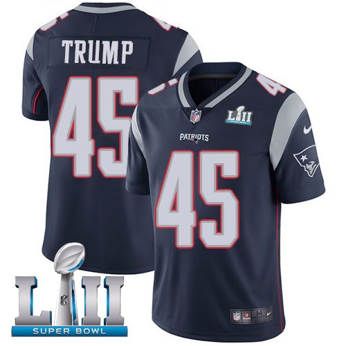 Nike Patriots 45 Donald Trump Navy 2018 Super Bowl LII Youth Vapor Untouchable Limited Jersey