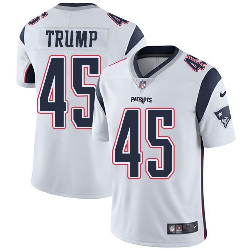 Nike Patriots 45 Donald Trump White Vapor Untouchable Limited Jersey