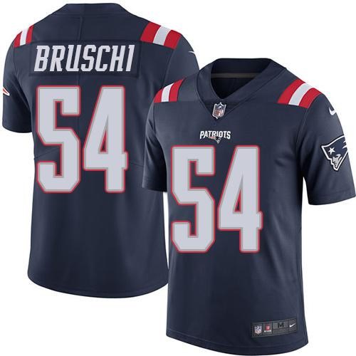 Nike Patriots 54 Tedy Bruschi Navy Youth Color Rush Limited Jersey