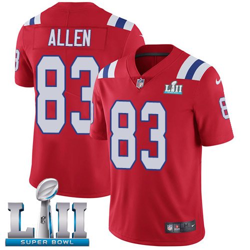 Nike Patriots 83 Dwayne Allen Red Alternate 2018 Super Bowl LII Vapor Untouchable Limited Jersey