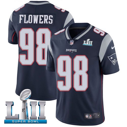Nike Patriots 98 Trey Flowers Navy 2018 Super Bowl LII Vapor Untouchable Limited Jersey
