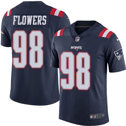 Nike Patriots 98 Trey Flowers Navy Youth Color Rush Limited Jersey