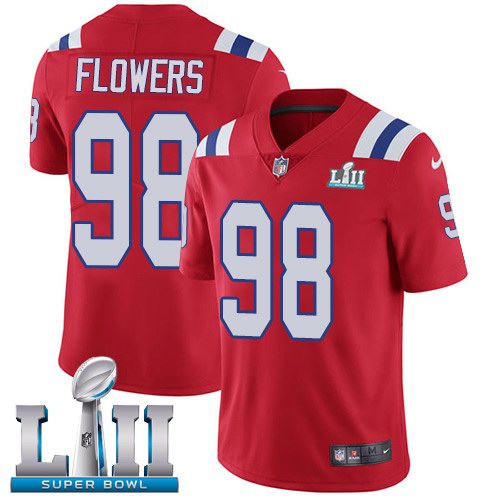 Nike Patriots 98 Trey Flowers Red Alternate 2018 Super Bowl LII Youth Vapor Untouchable Limited Jersey