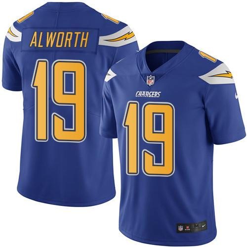 Nike Chargers 19 Lance Alworth Electric Blue Color Color Rush Limited Jersey
