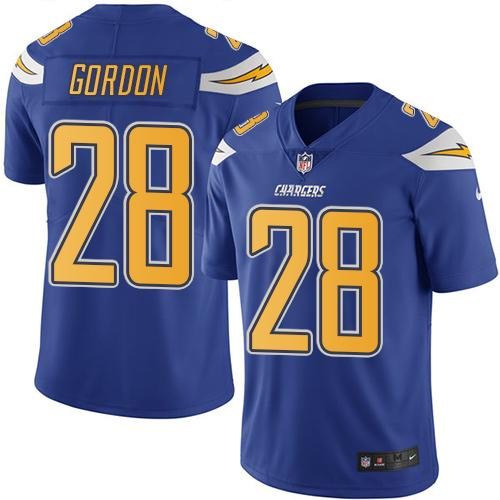 Nike Chargers 28 Melvin Gordon Electric Blue Color Color Rush Limited Jersey